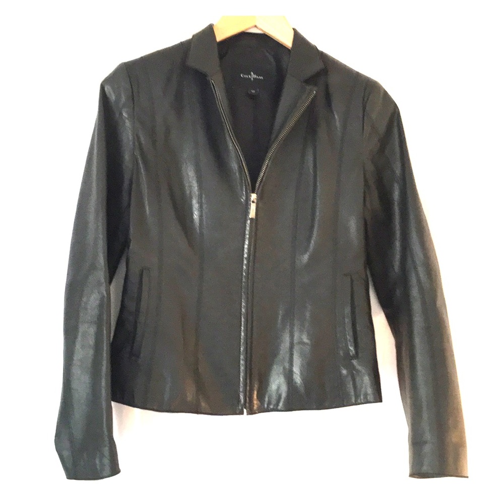 Cole Haan black leather jacket